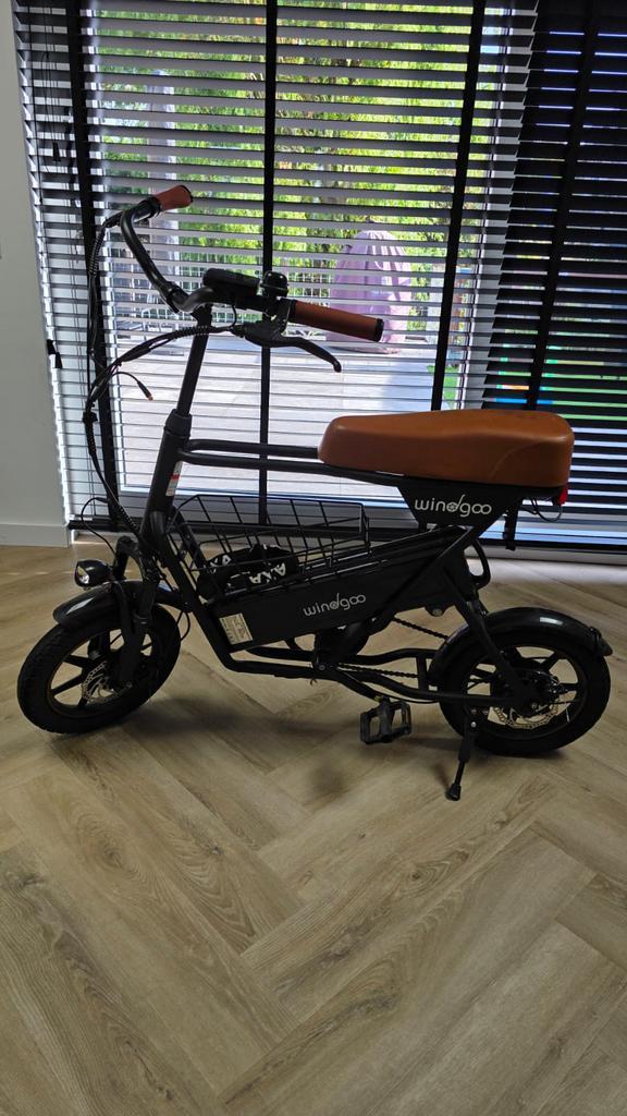 Windgoo F1 bruin zwart, Fietsen en Brommers, Elektrische fietsen, Zo goed als nieuw, Overige merken, Minder dan 47 cm, Ophalen