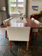 houten salontafel met 6 stoelen, Ophalen, Gebruikt, 6 tot 8 stoelen