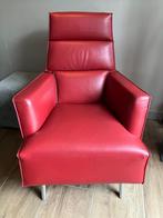 Design on stock Solo fauteuil rood leer, Huis en Inrichting, Ophalen, Zo goed als nieuw, Leer
