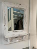 Witte spiegel met plankje, Huis en Inrichting, Woonaccessoires | Spiegels, Ophalen, Minder dan 50 cm, Zo goed als nieuw, Minder dan 100 cm