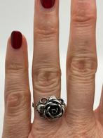 C353 Prachtige zilveren TEKA ring roosje maat 18,75, 18 tot 19, Ophalen of Verzenden, X, Dame