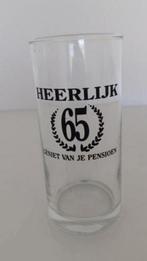 pensioen 65 jaar nieuw glas cadeau, Ophalen of Verzenden, Nieuw, Frisdrankglas