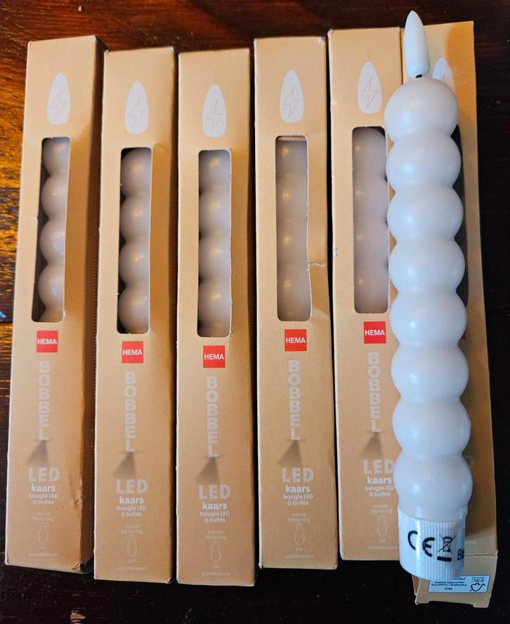 Hema Bobbel LED Kaars Nieuw 6 stuks, Huis en Inrichting, Woonaccessoires | Kandelaars en Kaarsen, Nieuw, Minder dan 25 cm, Overige materialen