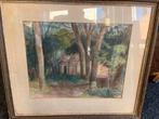 Schilderij van Johan Buning Vondelpark? Aquarel, Ophalen of Verzenden