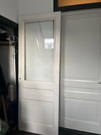 Oude paneeldeur met glas - 82x226cm, Doe-het-zelf en Verbouw, Ophalen, Gebruikt, 80 tot 100 cm, 215 cm of meer