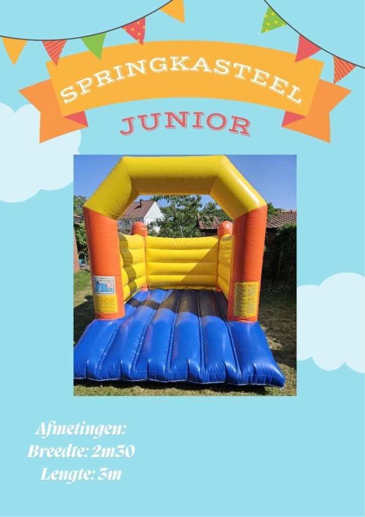 Springkussen Junior te huur, Hobby en Vrije tijd, Feestartikelen | Verhuur, Zo goed als nieuw, Verjaardag, Ophalen