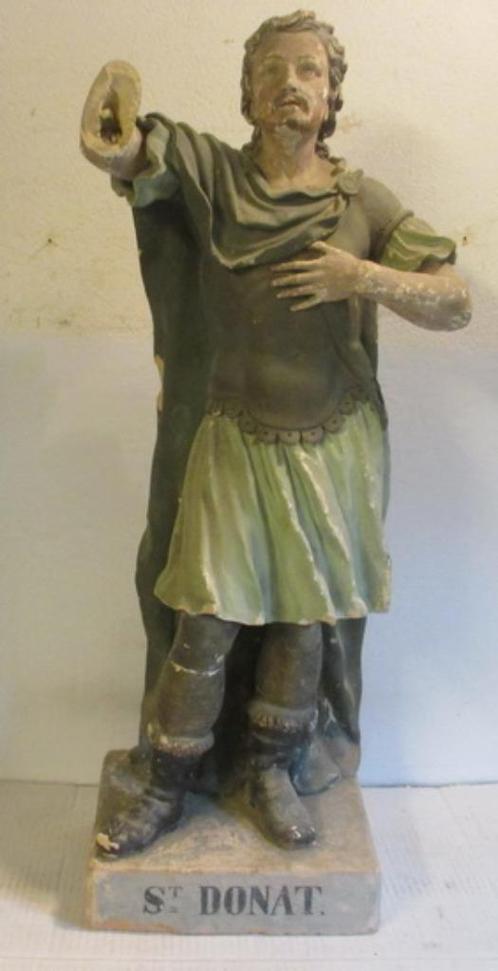 antiek terra cotta heiligenbeeld St Donatius 19eeuws, Antiek en Kunst, Antiek | Religie, Ophalen