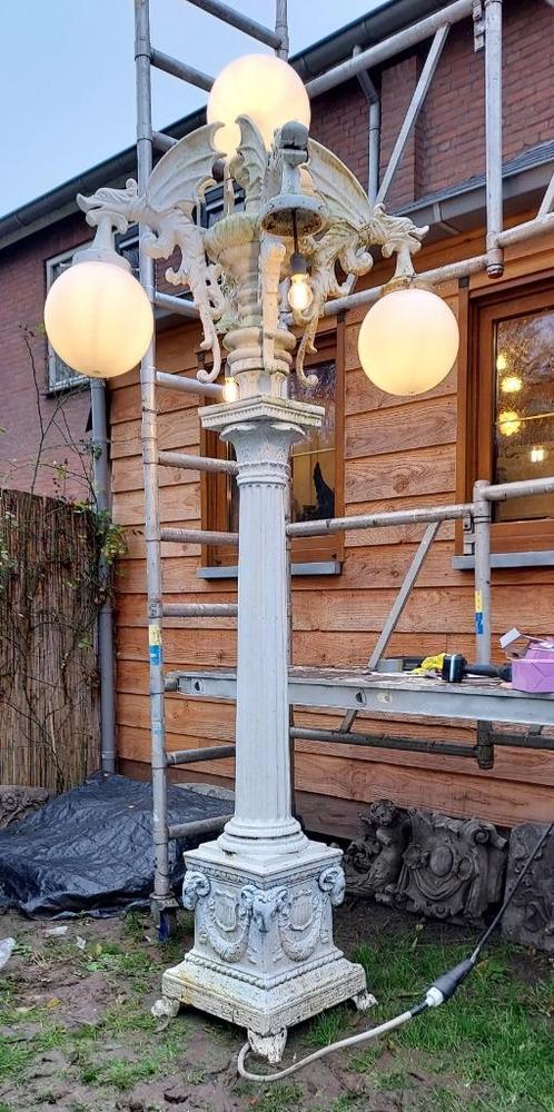 lantaarnpaal met 5 lichtbollen--prachtige GROTE  lantaarn, Tuin en Terras, Buitenverlichting, Gebruikt, Overige typen, Aluminium