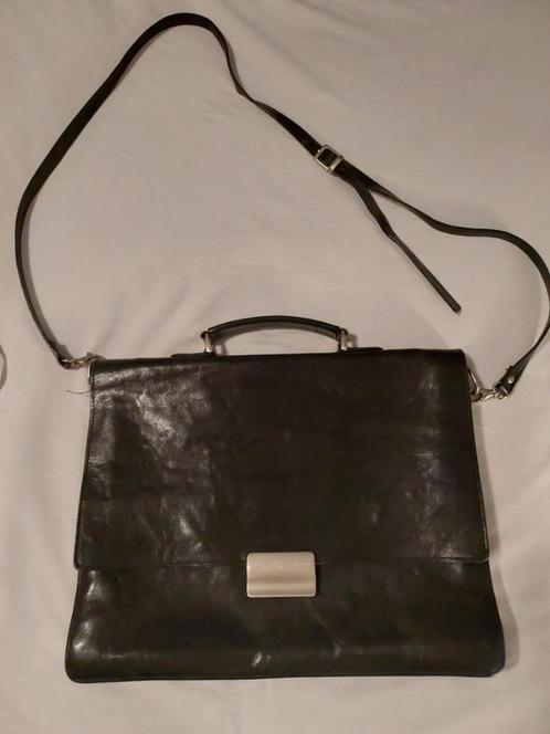 Echt leren dames tas, donker bruin, Sieraden, Tassen en Uiterlijk, Tassen | Damestassen, Zo goed als nieuw, Bruin, Ophalen of Verzenden