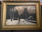 Wintergezicht in bos. Olieverf op paneel. Gesigneerd. 1966., Ophalen