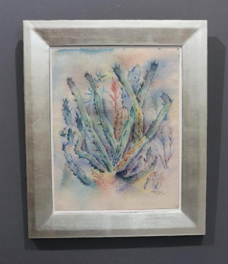 Willy Boers - "Hortus" - aquarel uit 1945, Antiek en Kunst, Kunst | Tekeningen en Foto's, Ophalen of Verzenden