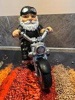 Stoere tuinkabouter op motor bikerlook, Tuin en Terras, Tuinbeelden, Overige materialen, ., Tuinkabouter, Nieuw