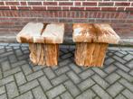 2x Houten kruk met koeienhuid look, Ophalen
