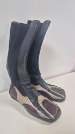 Retro Leren Boots - Driekleurig Patchwork, Hoge laarzen, Zwart, Ophalen of Verzenden, Onbekend