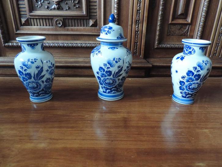 HANDGESCHILDERD KLASSIEK DELFTSBLAUW KASTSTEL - ANTIEK, Antiek en Kunst, Antiek | Keramiek en Aardewerk, Ophalen of Verzenden