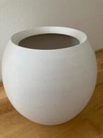 Witte bolvormige bloempot, Tuin en Terras, Bloempotten, 25 tot 40 cm, Gebruikt, Rond, Binnen