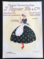 Pamflet J.Pagnier Fils & Co’s Deegwaren Fabriek Maastricht., Verzenden, Zo goed als nieuw, Reclamebord