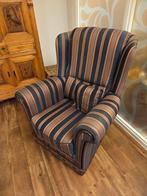 Gestreept fauteuil, gratis af te halen, Huis en Inrichting, Fauteuils, Ophalen, Gebruikt, 75 tot 100 cm, Stof