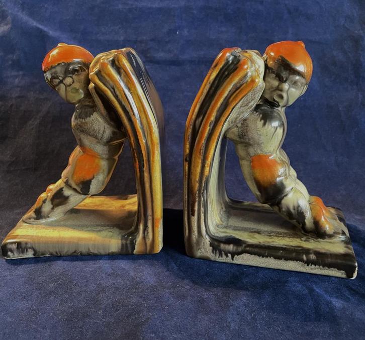 Unieke beelden Antieke boekensteunen Wiener Werkstatte ?, Antiek en Kunst, Antiek | Keramiek en Aardewerk, Verzenden