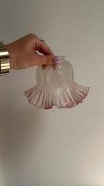 Frans vintage antiek glazen lampenkap rok roze, Antiek en Kunst, Ophalen of Verzenden