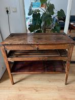 Antiek Franse kaas tafel. Hout. H80xB100xD51cm - doe een bod, Huis en Inrichting, Tafels | Sidetables, Ophalen, 50 tot 100 cm