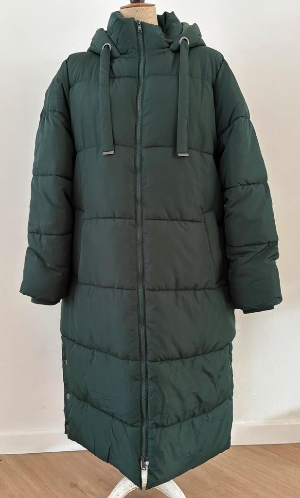 Winterjas gewatteerd pufferjas lange jas groen maat 44, Kleding | Dames, Jassen | Winter, Zo goed als nieuw, Maat 42/44 (L), Groen