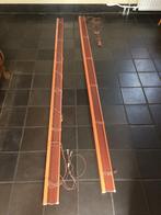 2 extreem lange oranje terracotta jaloezieën 2 x 2.27 meter, Huis en Inrichting, Stoffering | Gordijnen en Lamellen, Ophalen of Verzenden