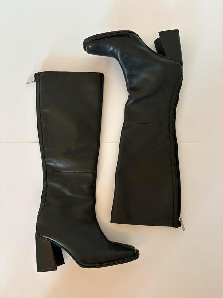 Sonny Bronx knielaarzen zwart leer (maat 37), Kleding | Dames, Schoenen, Zo goed als nieuw, Hoge laarzen, Zwart, Ophalen of Verzenden