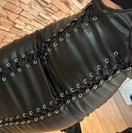 Leren Exclusieve Jurk met touwtjes maat M, Kleding | Dames, Gelegenheidskleding, Verzenden, Zo goed als nieuw, Zwart