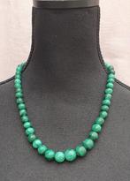 Malachiet ketting zgan, Ophalen of Verzenden, Zo goed als nieuw, Groen, Steen of Mineraal