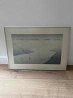 Zeefdruk in lijst 51x71 cm landschap, Ophalen, Zo goed als nieuw, Schilderij, Minder dan 50 cm