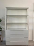 witte kast van metaal en hout, Ophalen, 100 tot 150 cm, Zo goed als nieuw, Met lade(s)