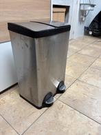 Pedaalemmer Duo 60L RVS, Huis en Inrichting, Woonaccessoires | Prullenbakken, Ophalen, Gebruikt, Met pedaal, 50 tot 75 cm