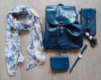 Prachtige nieuwe set van blauw kunstleer, Sieraden, Tassen en Uiterlijk, Tassen | Rugtassen, Nieuw, Overige merken, Ophalen of Verzenden