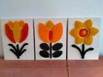 Wanddecoratie / decoratie getuft schilderij bloemen NIEUW!, Antiek en Kunst, Ophalen of Verzenden