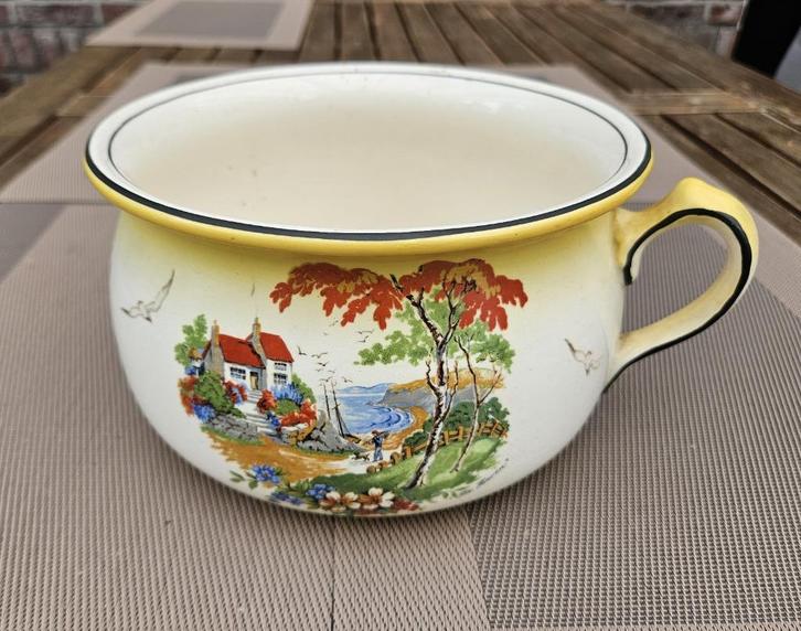 Antieke kamerpot nachtspiegel po pispot Engels porselein, Antiek en Kunst, Antiek | Keramiek en Aardewerk, Ophalen of Verzenden