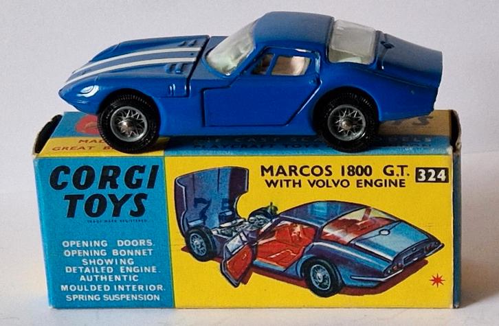 Corgi Toys 324 Marcos 1800 GT (Blauw!), Hobby en Vrije tijd, Modelauto's | 1:43, Zo goed als nieuw, Auto, Corgi, Verzenden