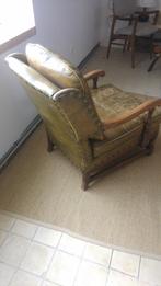 Oude leren fauteuil, Ophalen, Gebruikt, 50 tot 75 cm, Leer