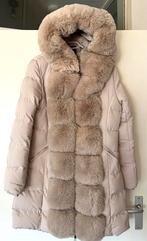 Beige winterjas met bontkraag - Maat M als nieuw, Ophalen of Verzenden, Zo goed als nieuw, Maat 38/40 (M), Beige