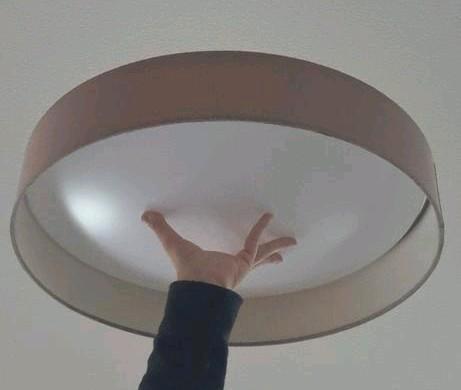 Eglo Plafondlamp Beige/Taupe - ZGAN, Huis en Inrichting, Lampen | Plafondlampen, Zo goed als nieuw, Kunststof, Metaal, Stof, Ophalen of Verzenden