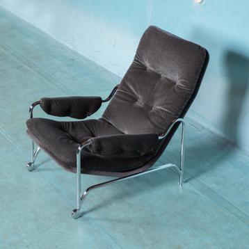 Space age relax stoel 70s l buisframe chrome lounge chair beschikbaar voor biedingen