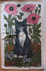 Vintage linnen keukendoek Poppy Cat by Ulster Ireland, 70x46, Huis en Inrichting, Keuken | Textiel, Ophalen of Verzenden, Zo goed als nieuw