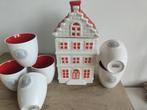 Postcode Loterij koekjes pot en 6 grachten pandjes mokken, Ophalen of Verzenden, Zo goed als nieuw, Overige stijlen, Kop(pen) en/of Schotel(s)