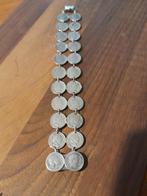 Antieke Zilveren Willem III Centen Armband, Ophalen of Verzenden, Zo goed als nieuw, Zilver, Zilver