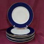 6 Dinerborden met kobaltblauwe rand, Rosenthal Claudine, Ophalen of Verzenden, Zo goed als nieuw, Bord(en), Overige stijlen