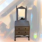 Secretaire brocante grijze krijtverf met spiegel los vintage, Huis en Inrichting, Kasten | Secretaires, Ophalen, Gebruikt, Brocante Vintage