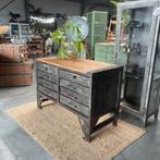 Militaire werkbank, oude ladekast, dressoir, stalen kast, Ophalen