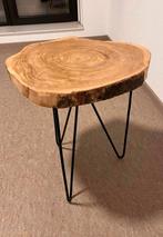 Boomstam salontafel / bijzettafel boomschors, Huis en Inrichting, Tafels | Bijzettafels, Minder dan 55 cm, Rond, Zo goed als nieuw