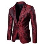 Heren rood paisley colbert mannen rode blazer jasje bloemen, Verzenden, Nieuw, Rood