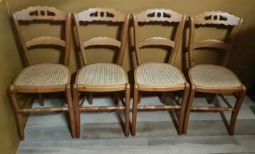 4 eetkamer stoelen met webbing zitting
